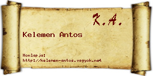 Kelemen Antos névjegykártya
